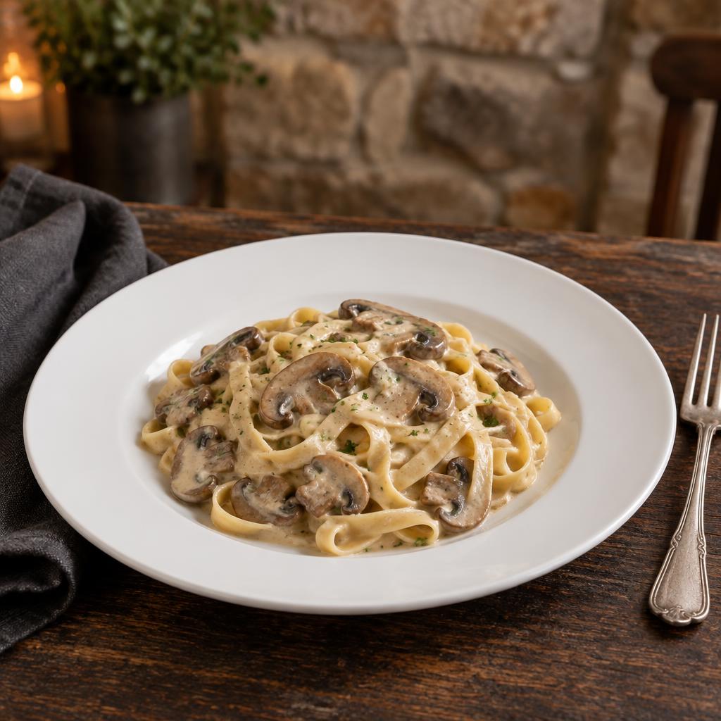Lewis' mushroom fettuccini